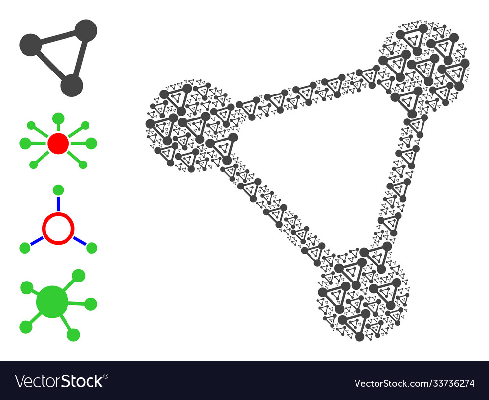 Triangle mesh recursive mosaic self items vector image Triangle mesh recursive mosaic self items