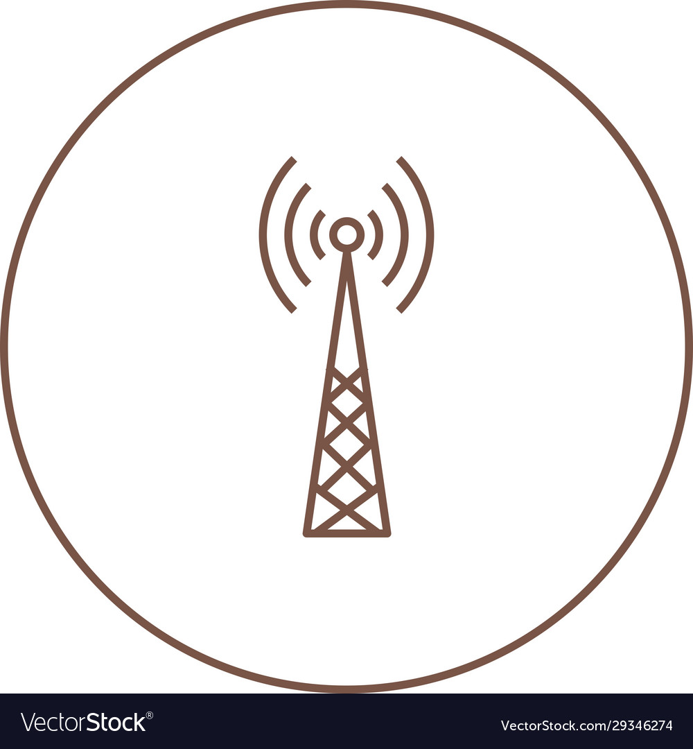 Unique telecom tower line icon