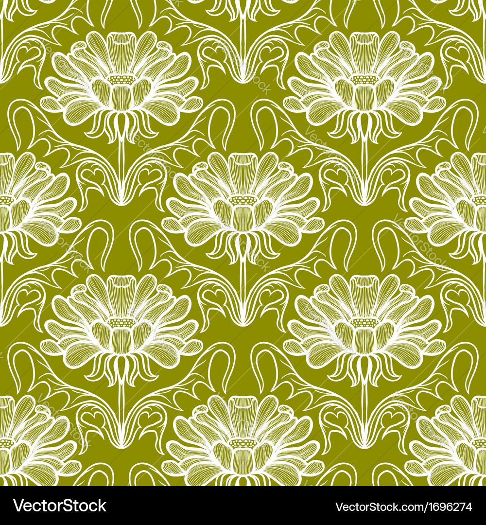 Vintage floral damask pattern Royalty Free Vector Image