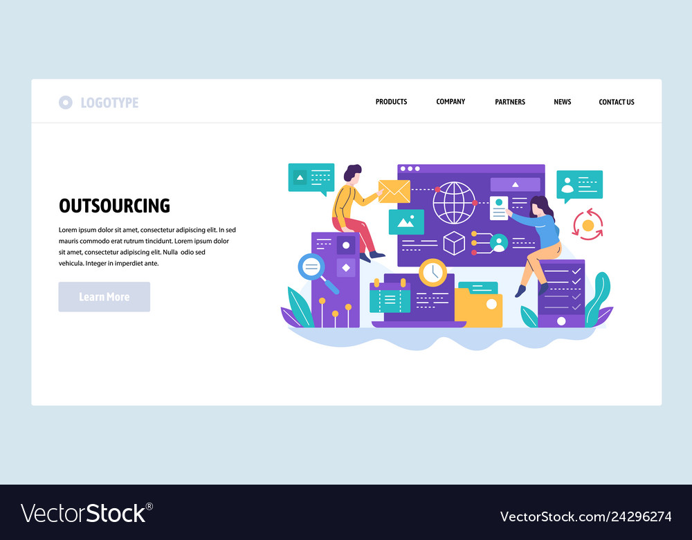 Web site design template outsourcing Royalty Free Vector