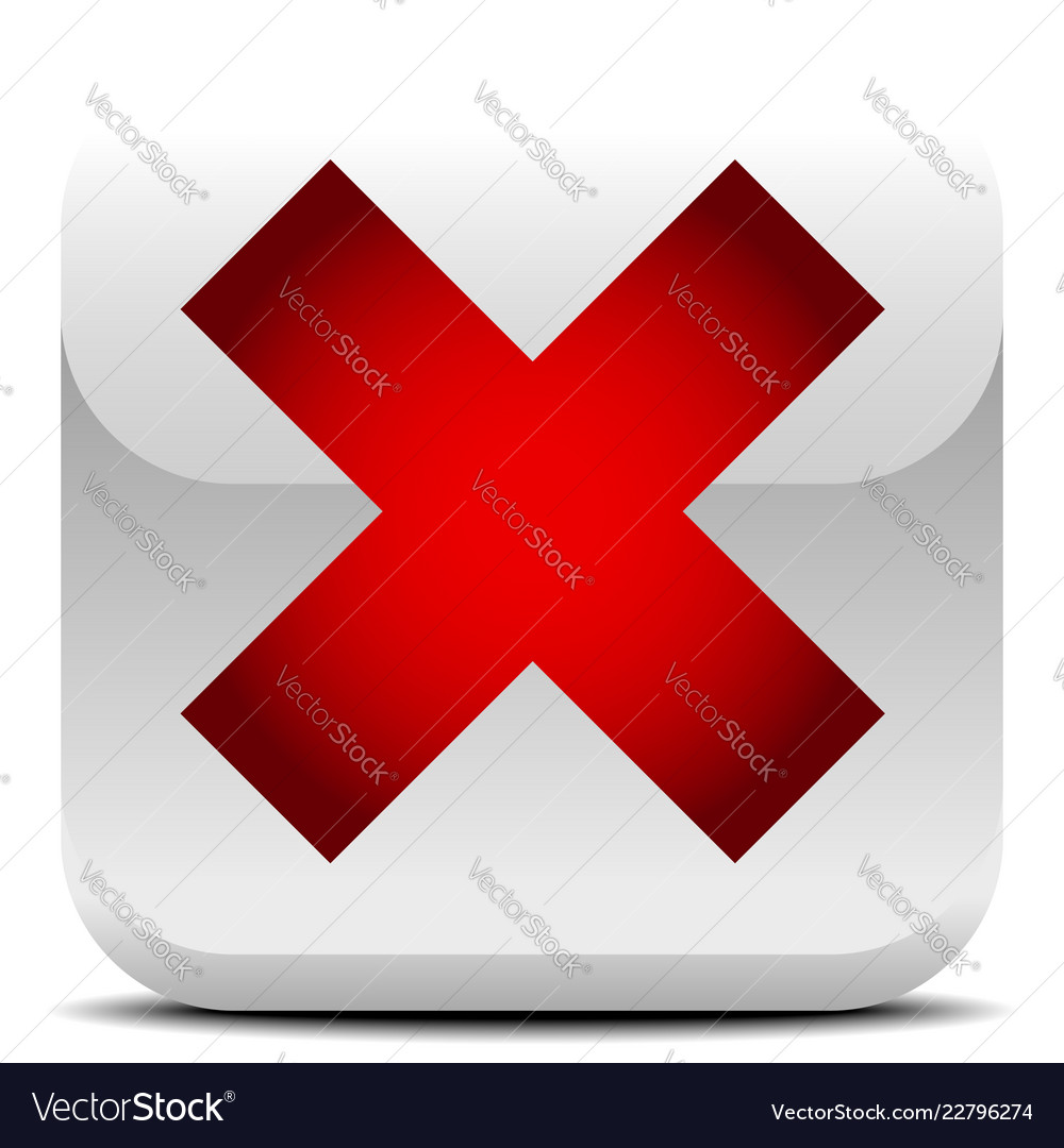 X shape letter delete remove button icon vector image X shape letter delete remove button icon