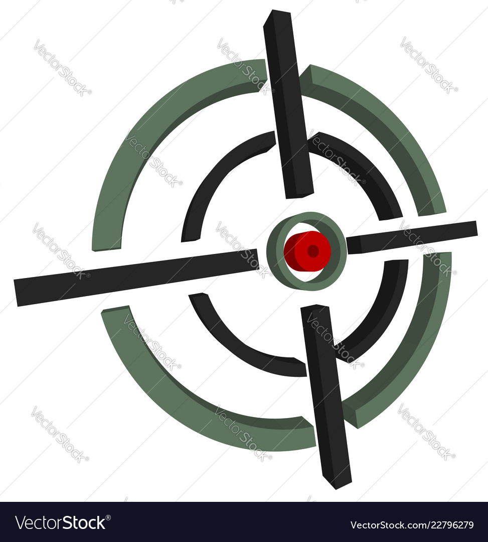 3d cross-hair reticle target mark on white vector image 3d cross-hair reticle target mark on white