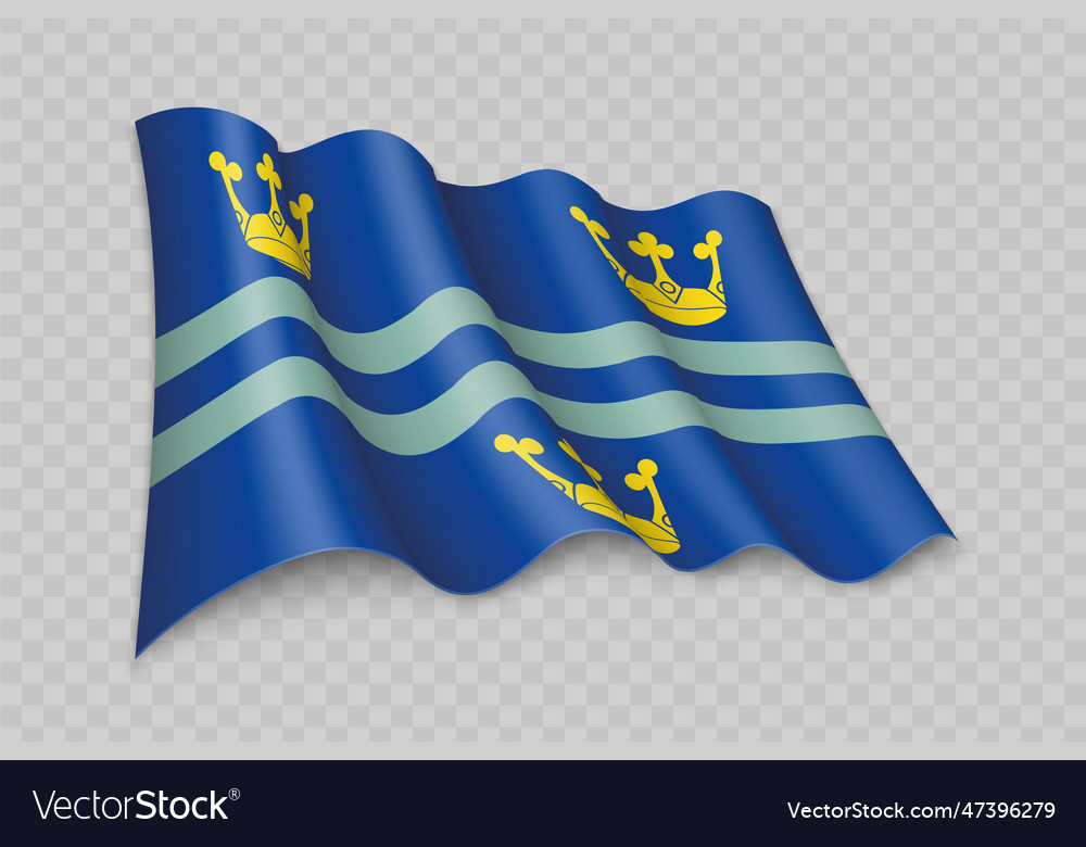 3d realistic waving flag of cambridgeshire