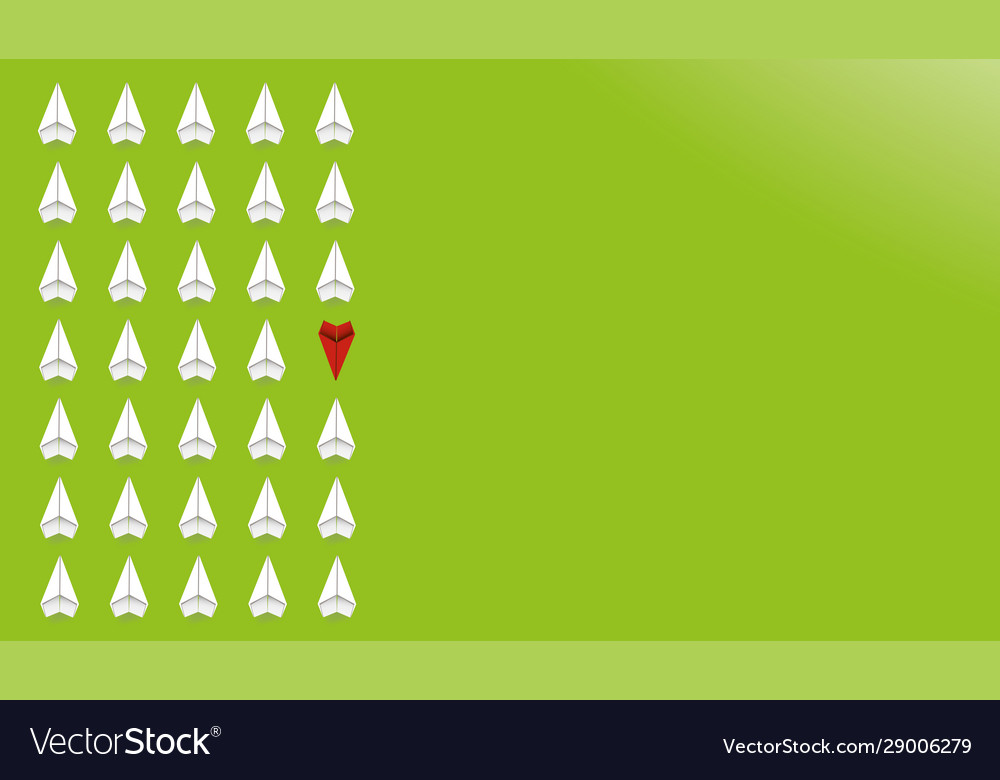 Airplane group paper symbol on green vector image Airplane group paper symbol on green