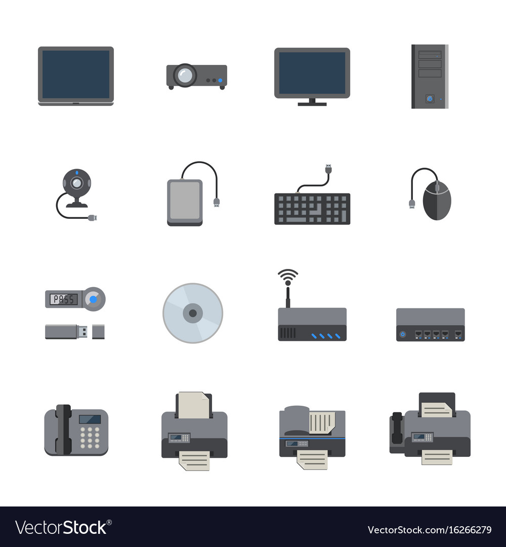 Big data icon set computer and devices