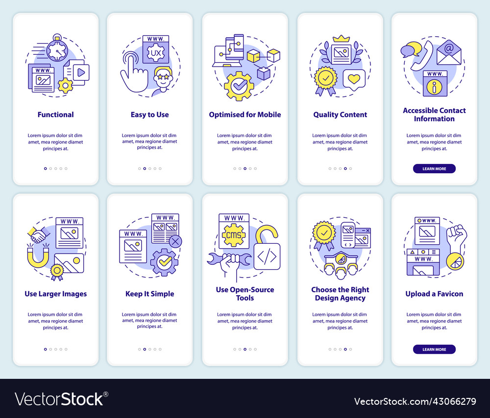 Building high-quality website onboarding mobile vector image Building high-quality website onboarding mobile