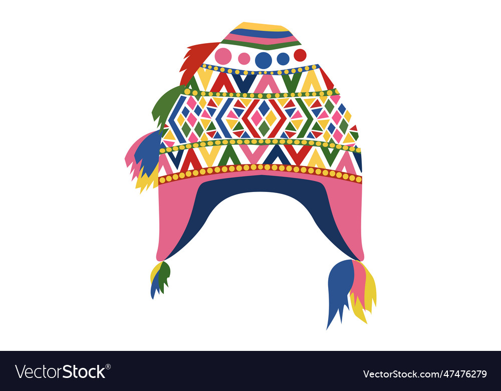 Chullo peru hat traditional south america Vector Image