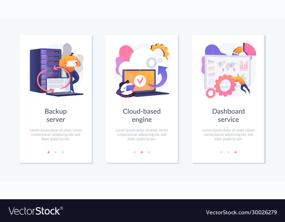 Data processing and recovery webpage template Vector Image