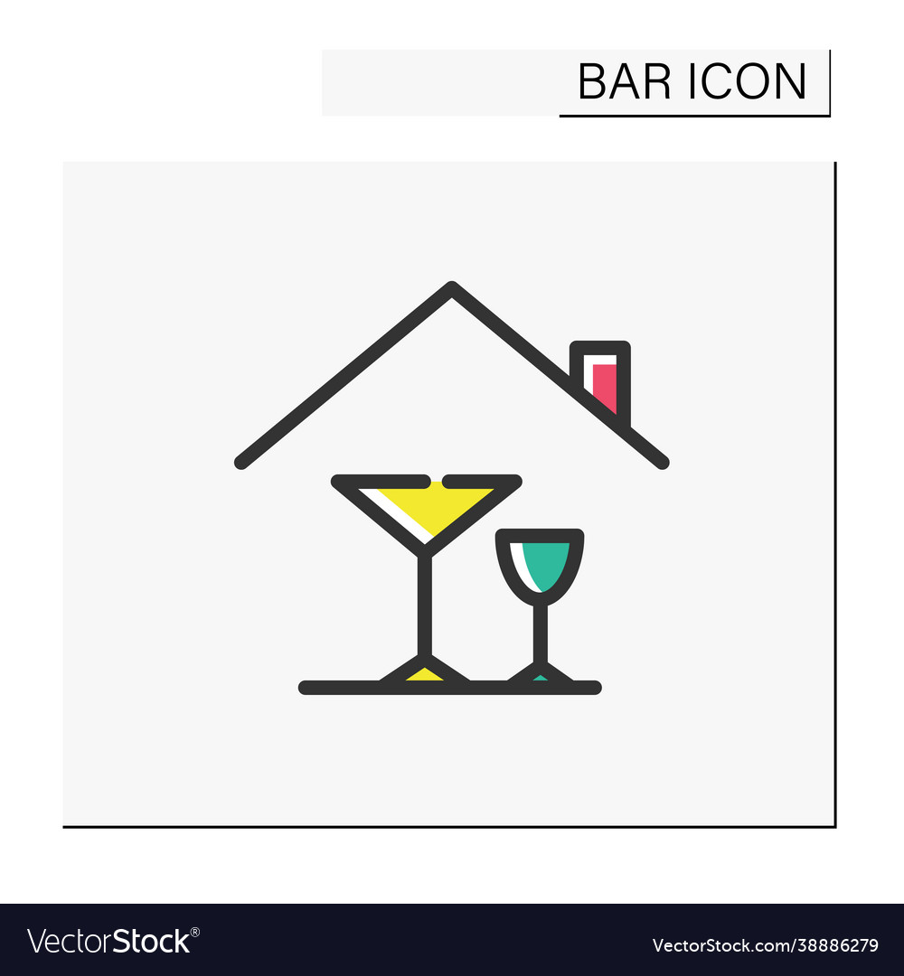 Home alcohol bar color icon