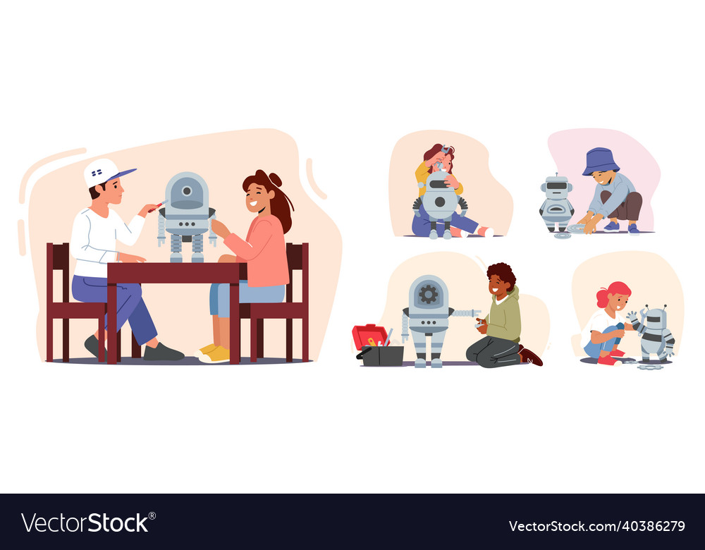 Programmieren und Erstellen von Robotern in der Klasse vector image Programmieren und Erstellen von Robotern in der Klasse