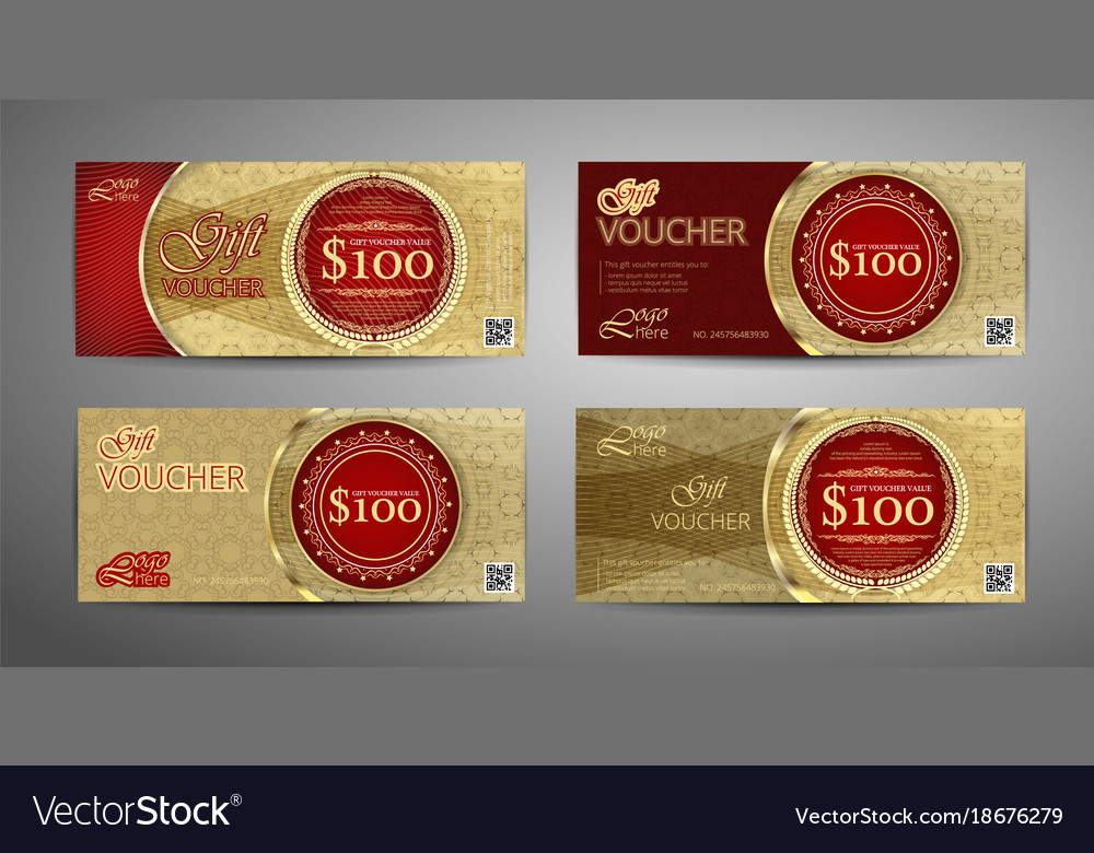 Luxury gift voucher template collection set