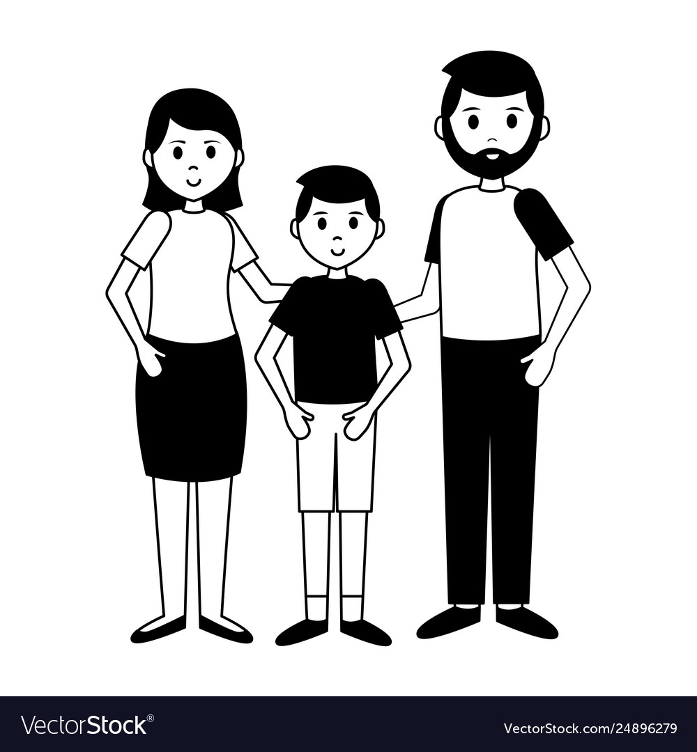 Man woman and boy Royalty Free Vector Image - VectorStock