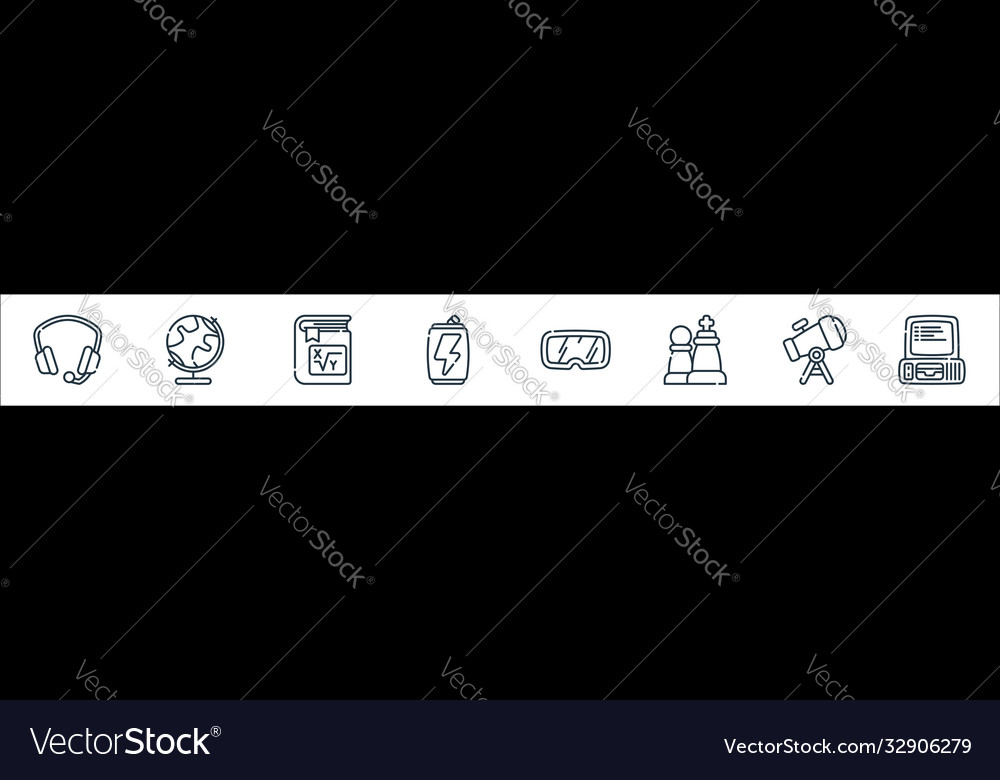 Nerd line icons linear set quality