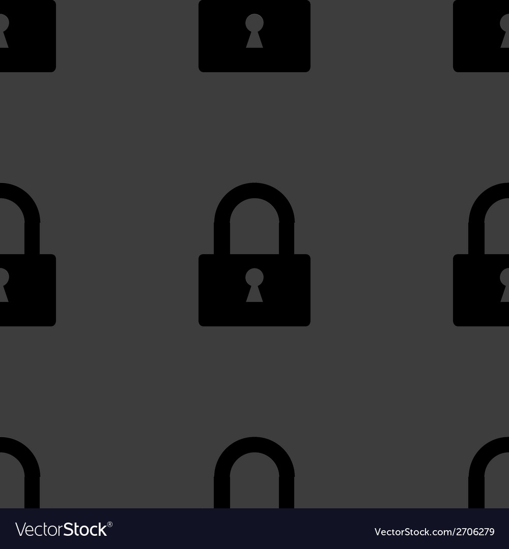 Padlock web icon flat design seamless pattern