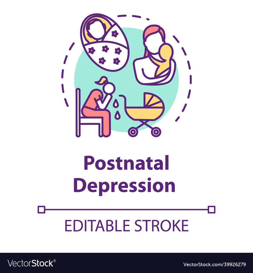 Postnatal Depression Concept Icon Postpartum Vector Image