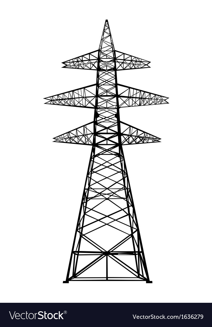 Power transmission tower Royalty Free Vector Image