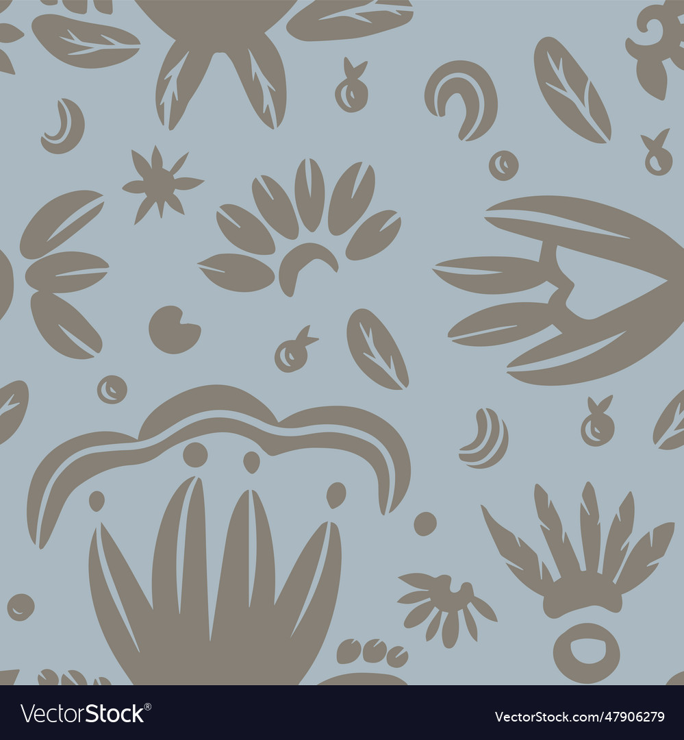 Retro seamless pattern with folk style Royalty Free Vector