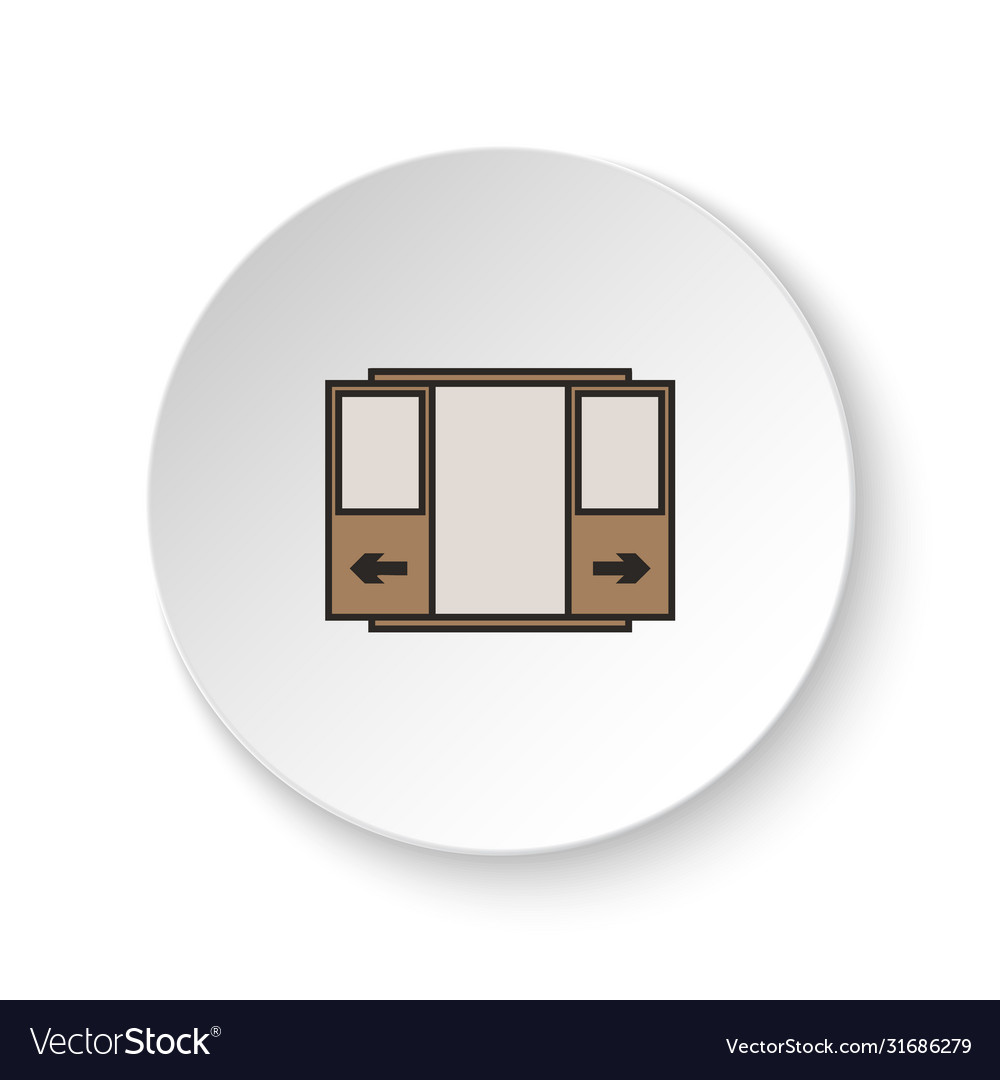 Round button for web icon door open vector image Round button for web icon door open