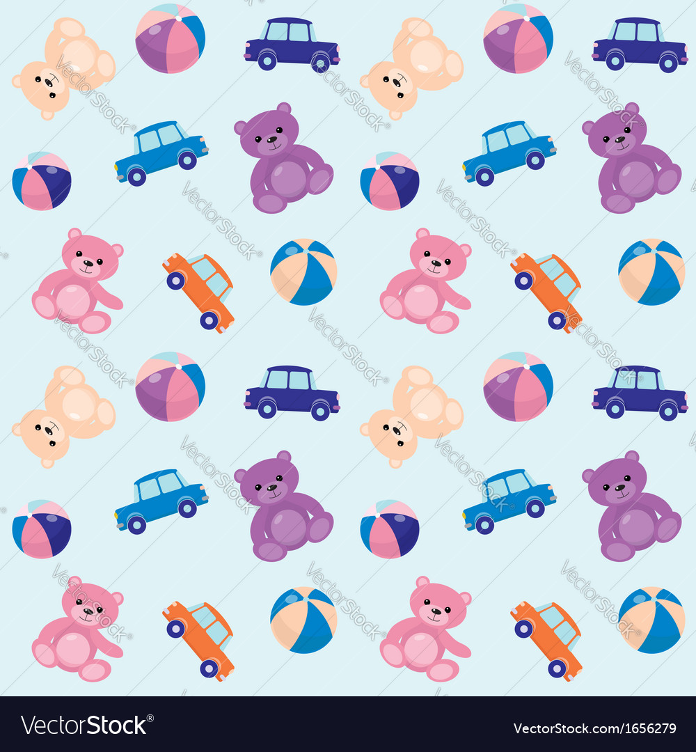 Seamless pattern with toys