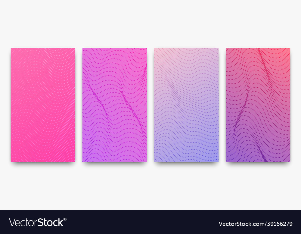 Set of halftone gradient backgrounds with dots vector image Set of halftone gradient backgrounds with dots