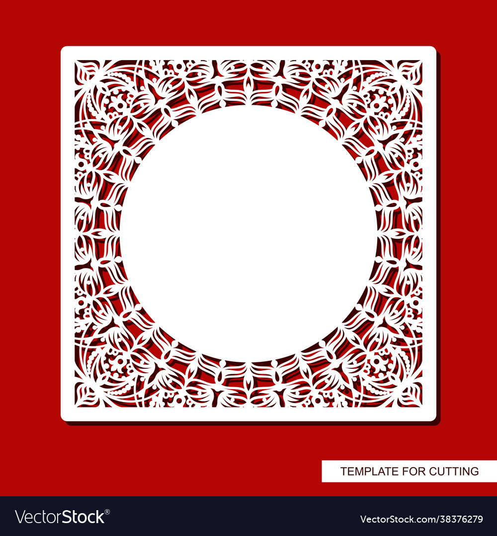 Square frame with a carved pattern