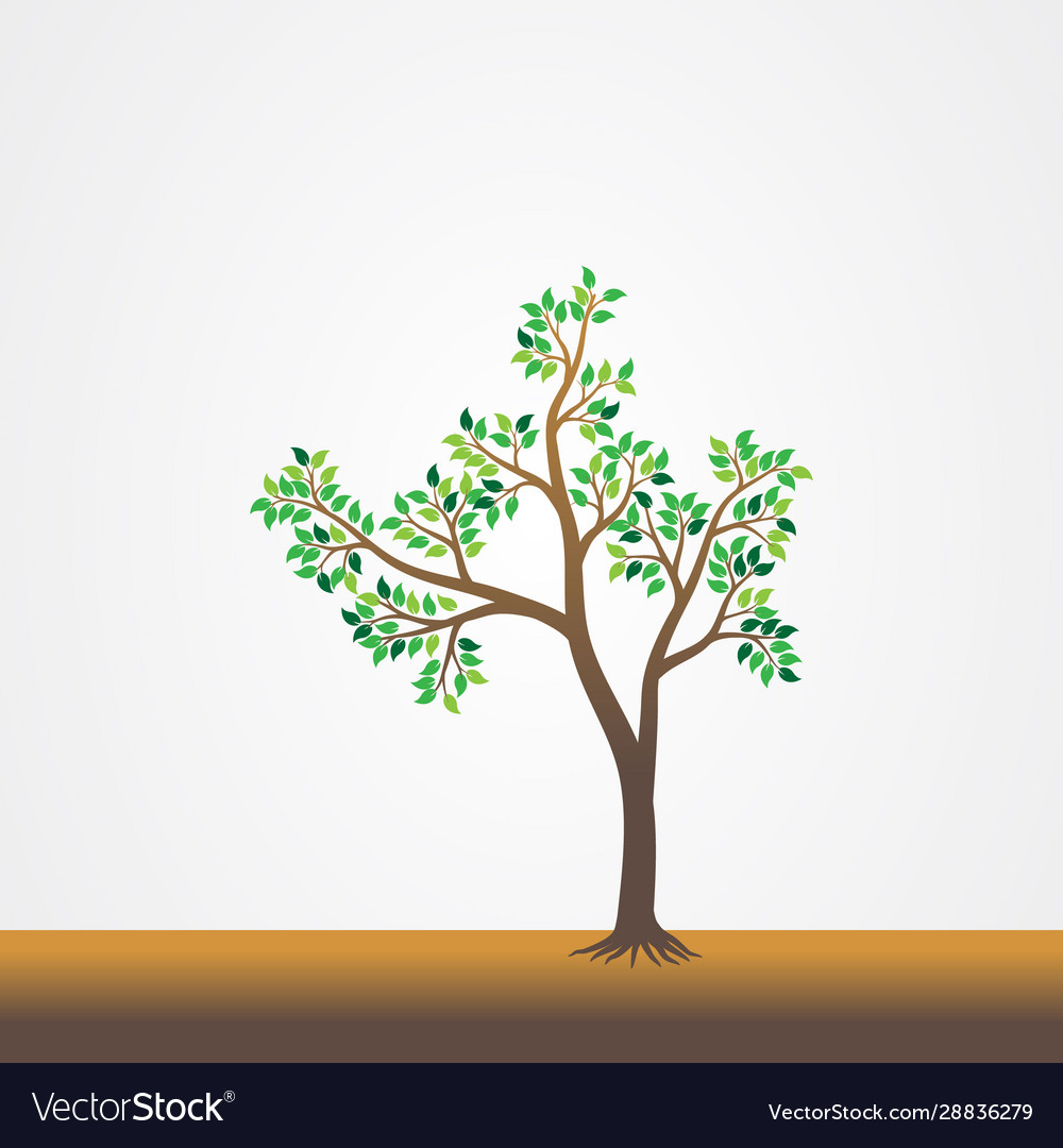 Tree with roots vector image Tree with roots