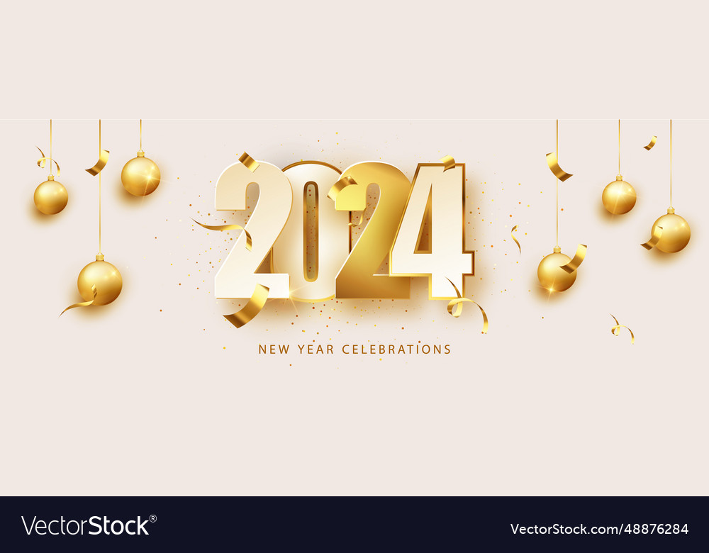 2024 happy new year numerals presented against