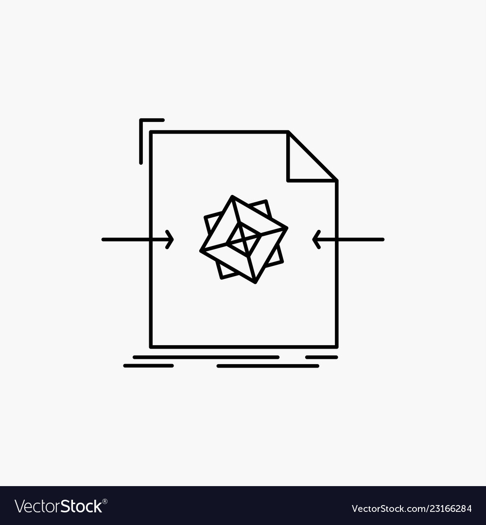 3d document file object processing line icon vector image 3d document file object processing line icon