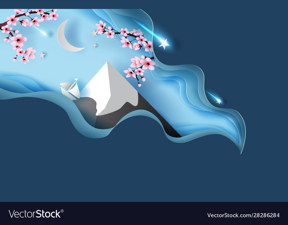 3d paper art springtime abstract curve