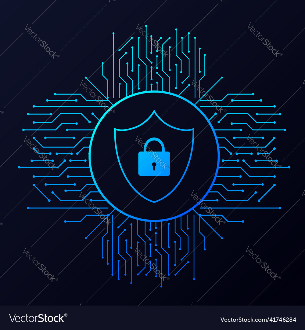 Abstract banner cyber security in 3d style