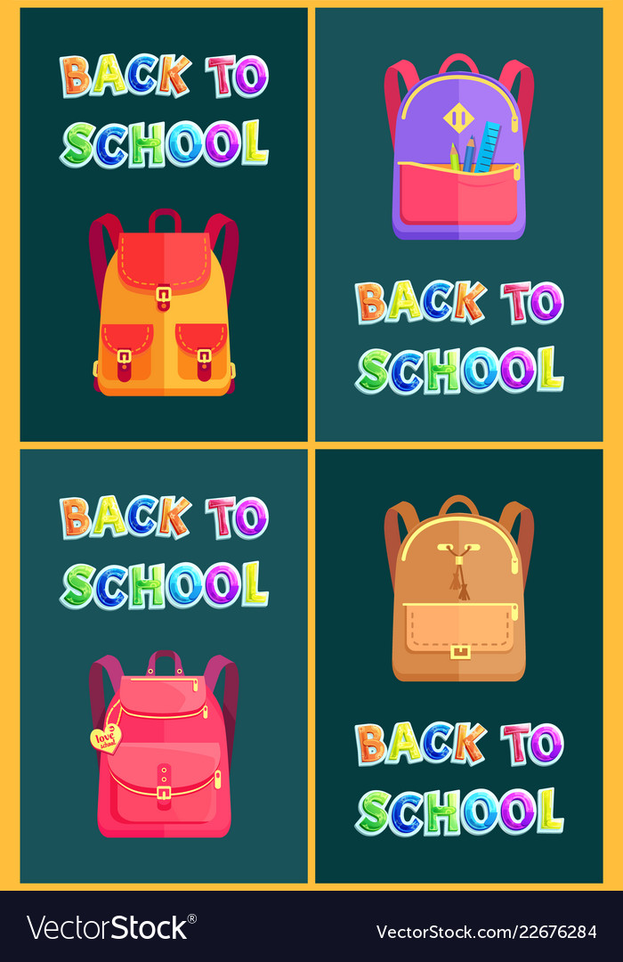 Back to school bags rucksacks and satchels poster