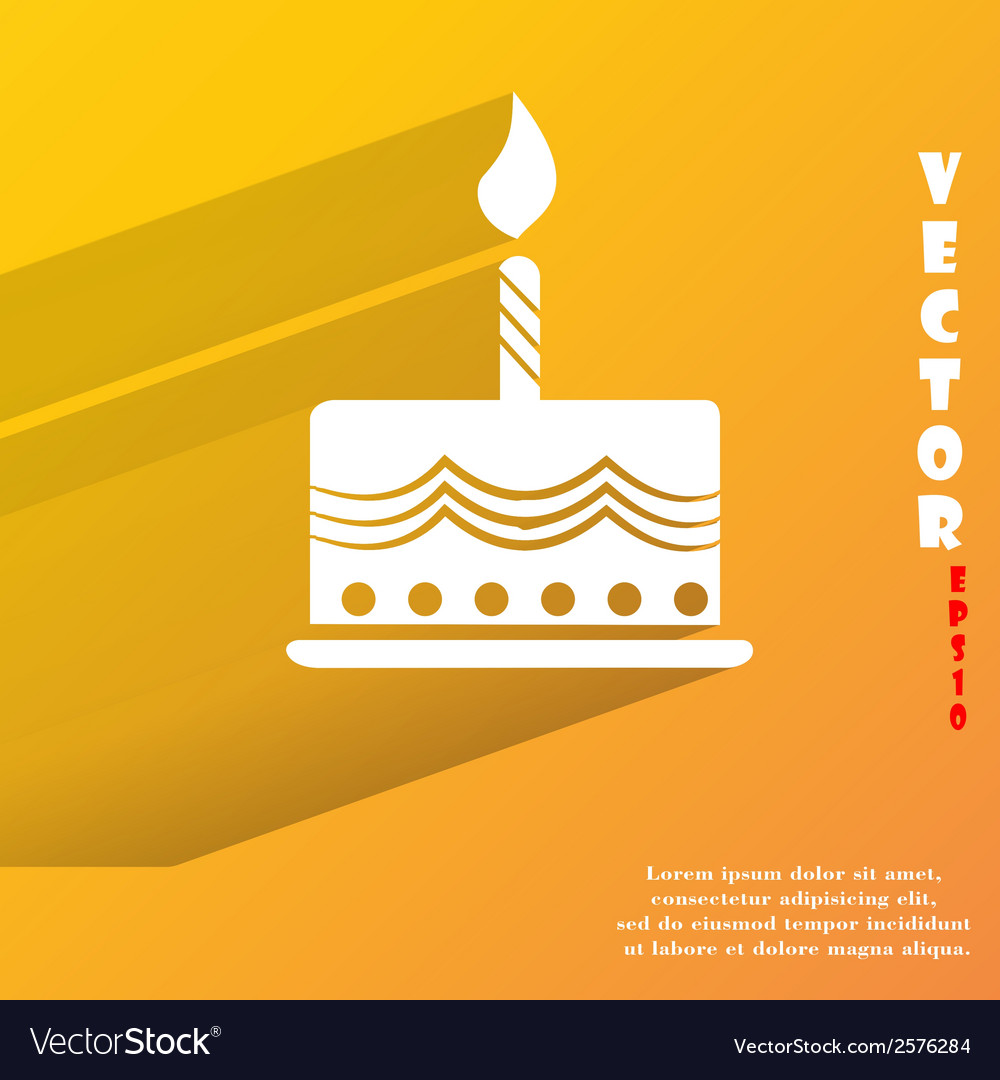 Cake flat modern web button with long shadow