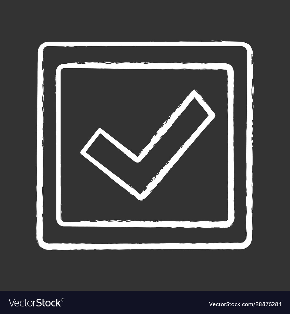 Checkbox chalk icon vector image Checkbox chalk icon