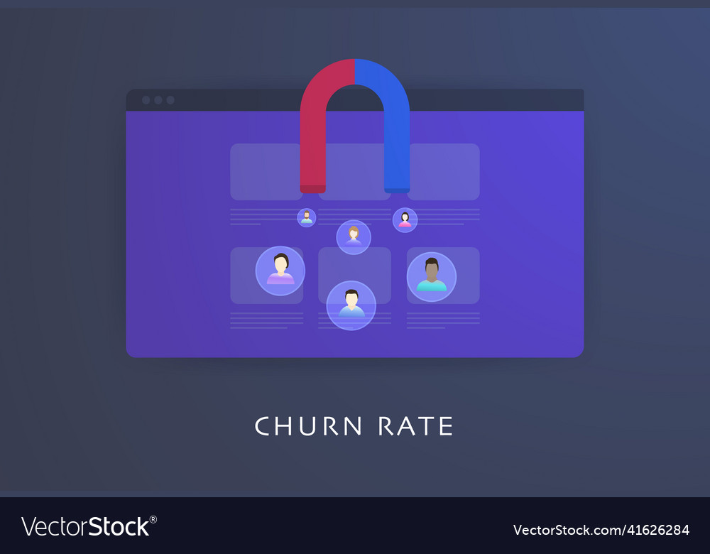 Churn rate concept marketing metric of the number Vector Image