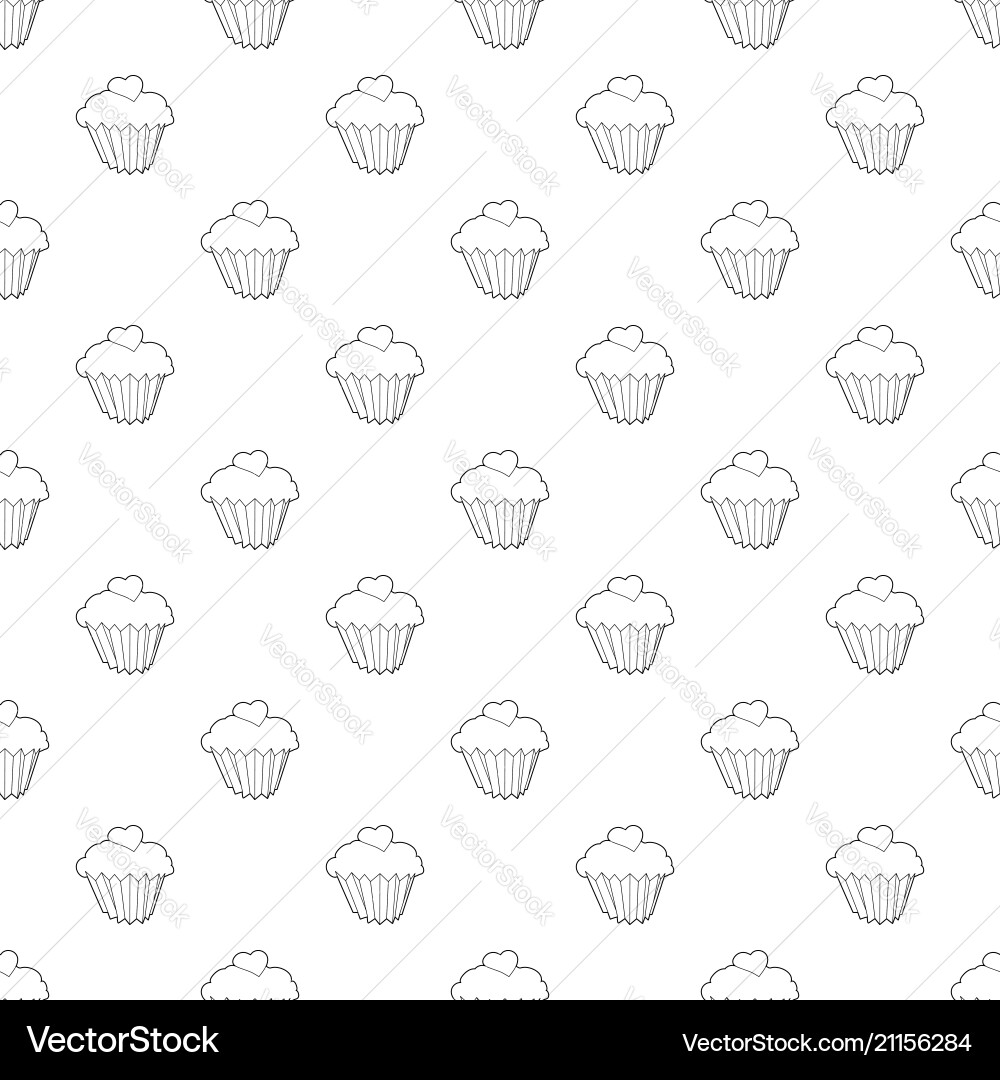 Cupcake pattern seamless Royalty Free Vector Image