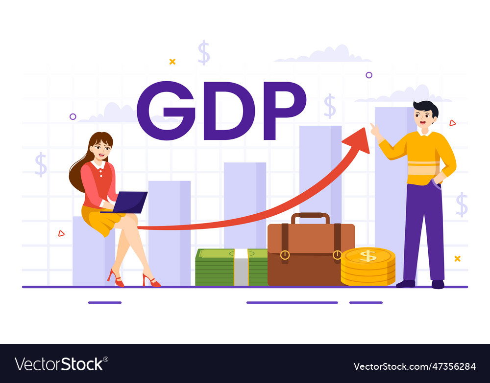 Gdp or gross domestic product with economic Vector Image