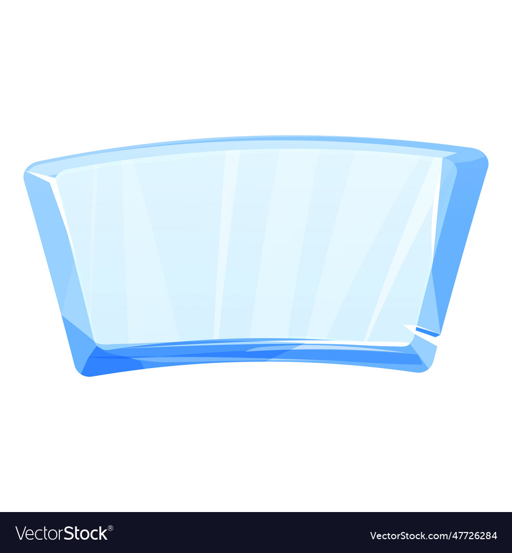 Ice button frozen frame level menu in cartoon vector image Ice button frozen frame level menu in cartoon