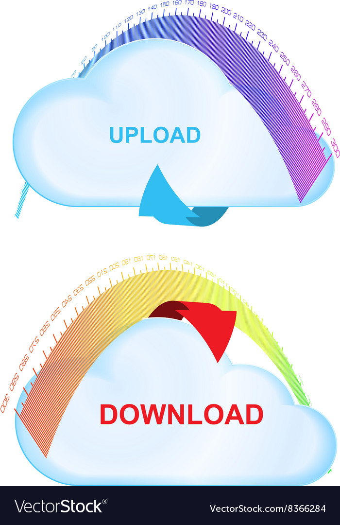 Icons cloud with an arrow and scale load