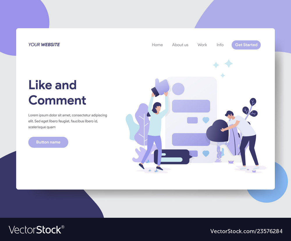 Like and comment vector image Like and comment