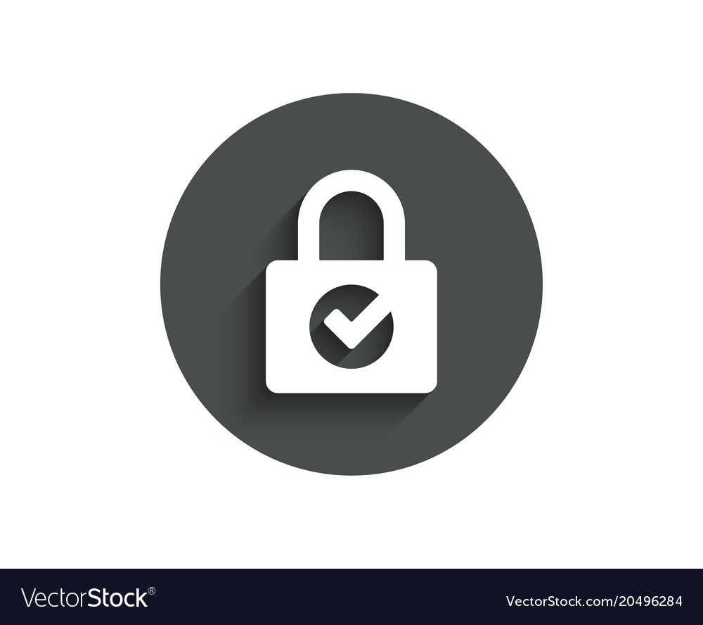 Lock with check simple icon private locker sign