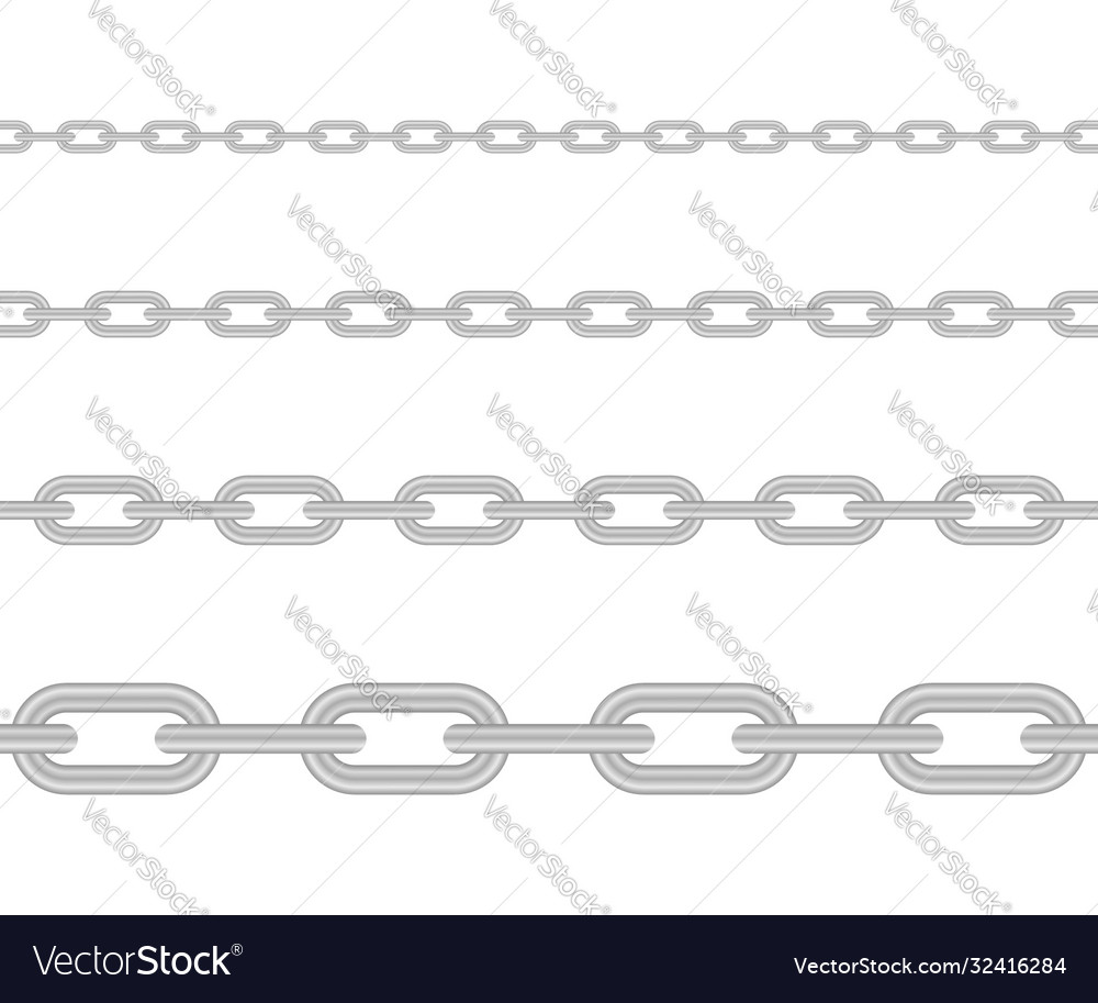 Metallic chain block collection Royalty Free Vector Image