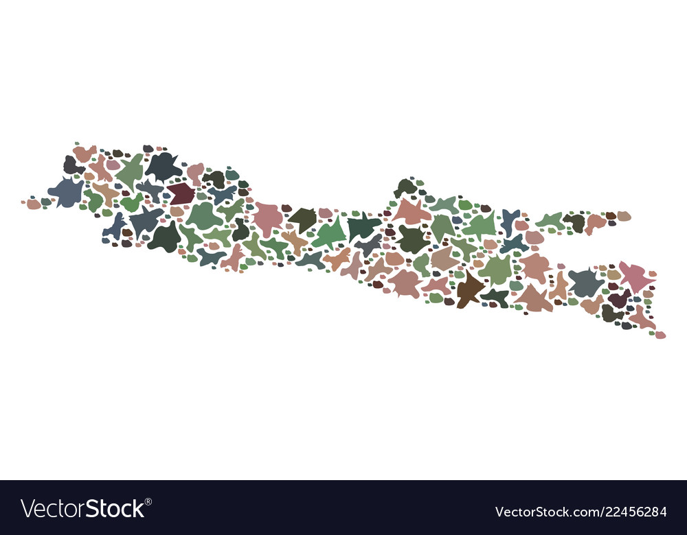Mosaic map of java island pebbles