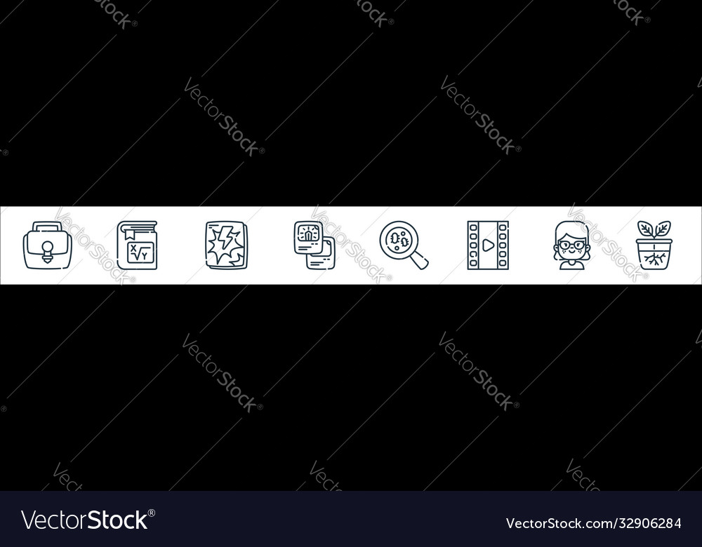 Nerd line icons linear set quality vector image Nerd line icons linear set quality