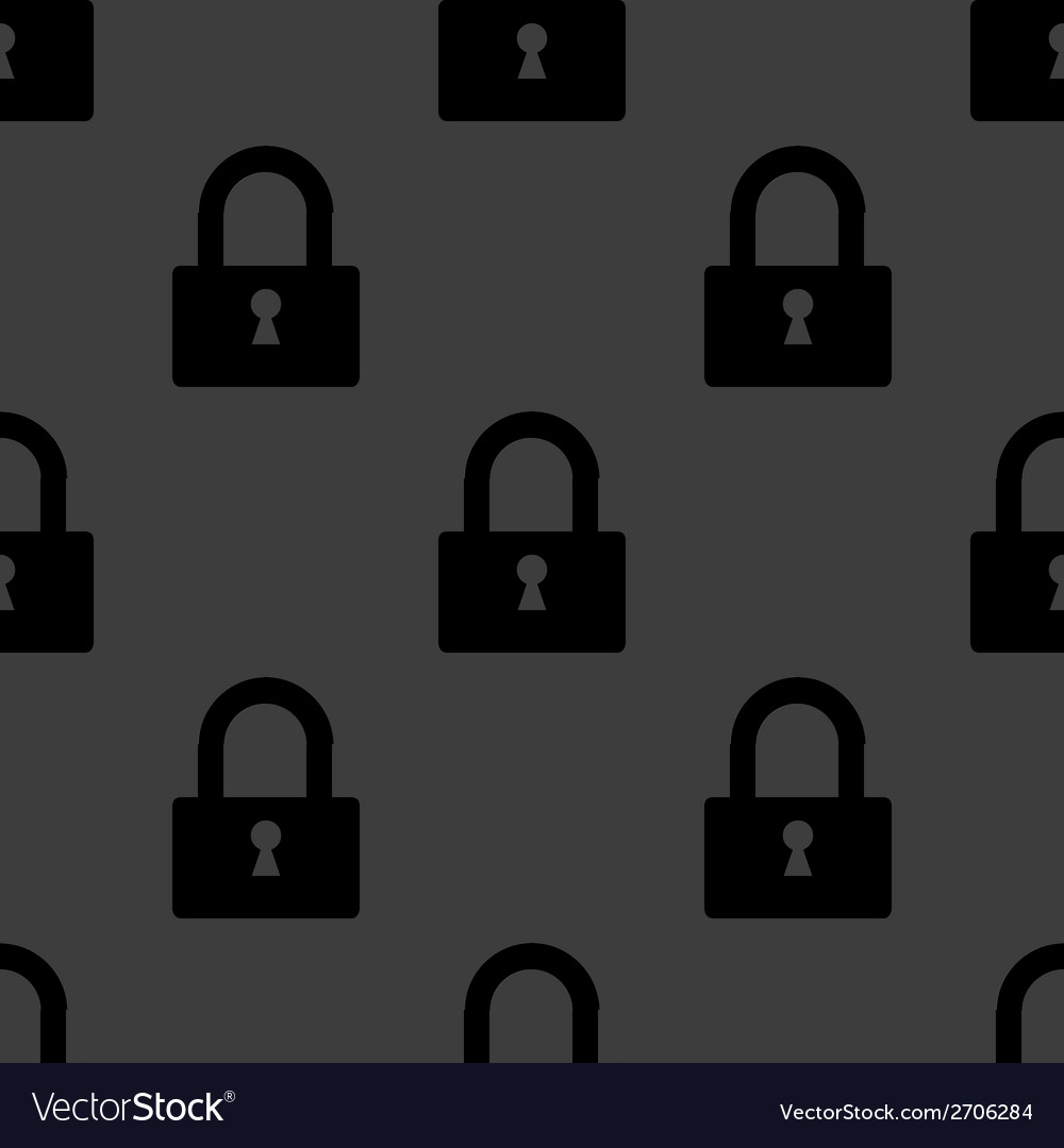 Padlock web icon flat design seamless pattern