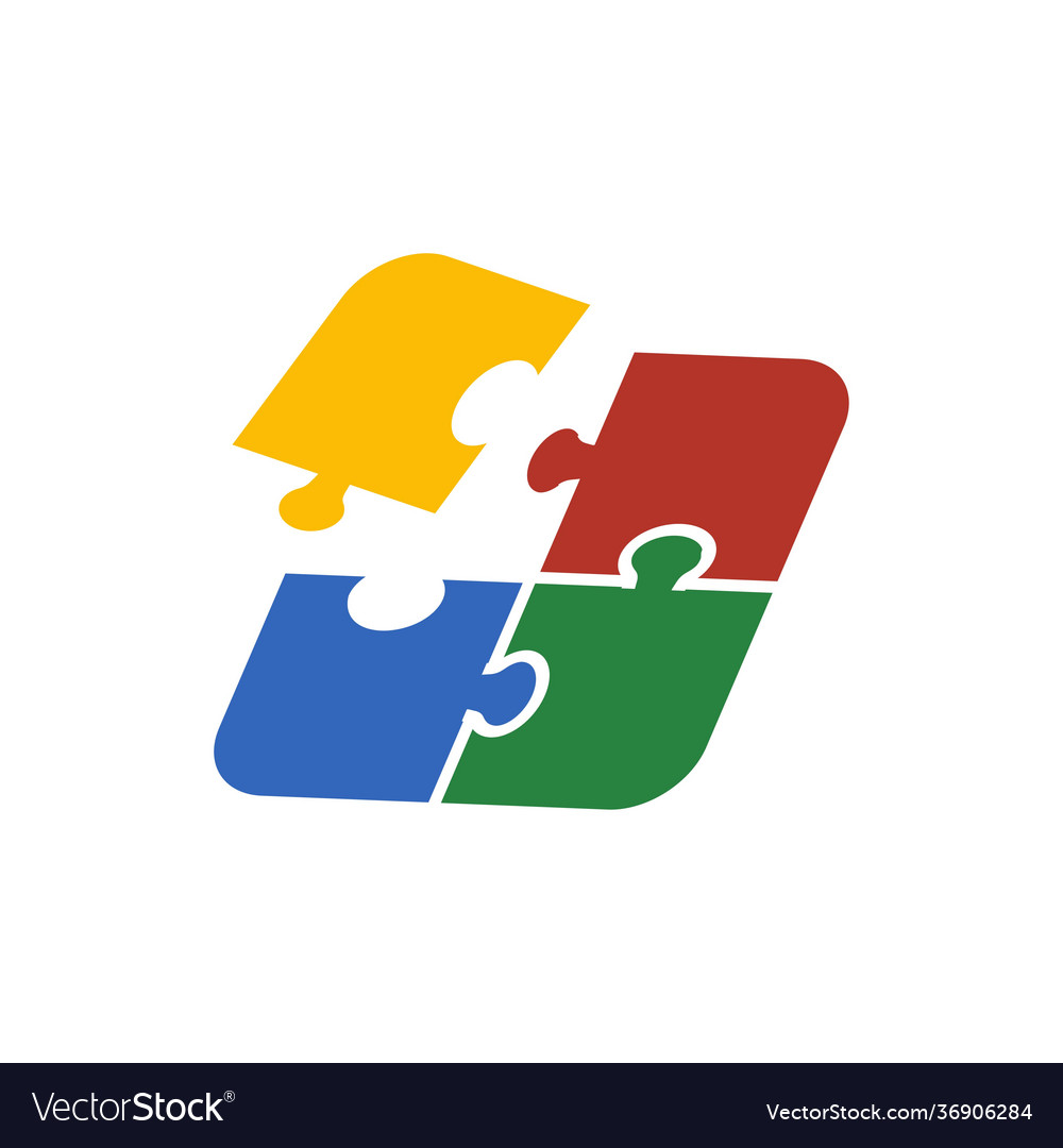 Puzzle icon design template isolated