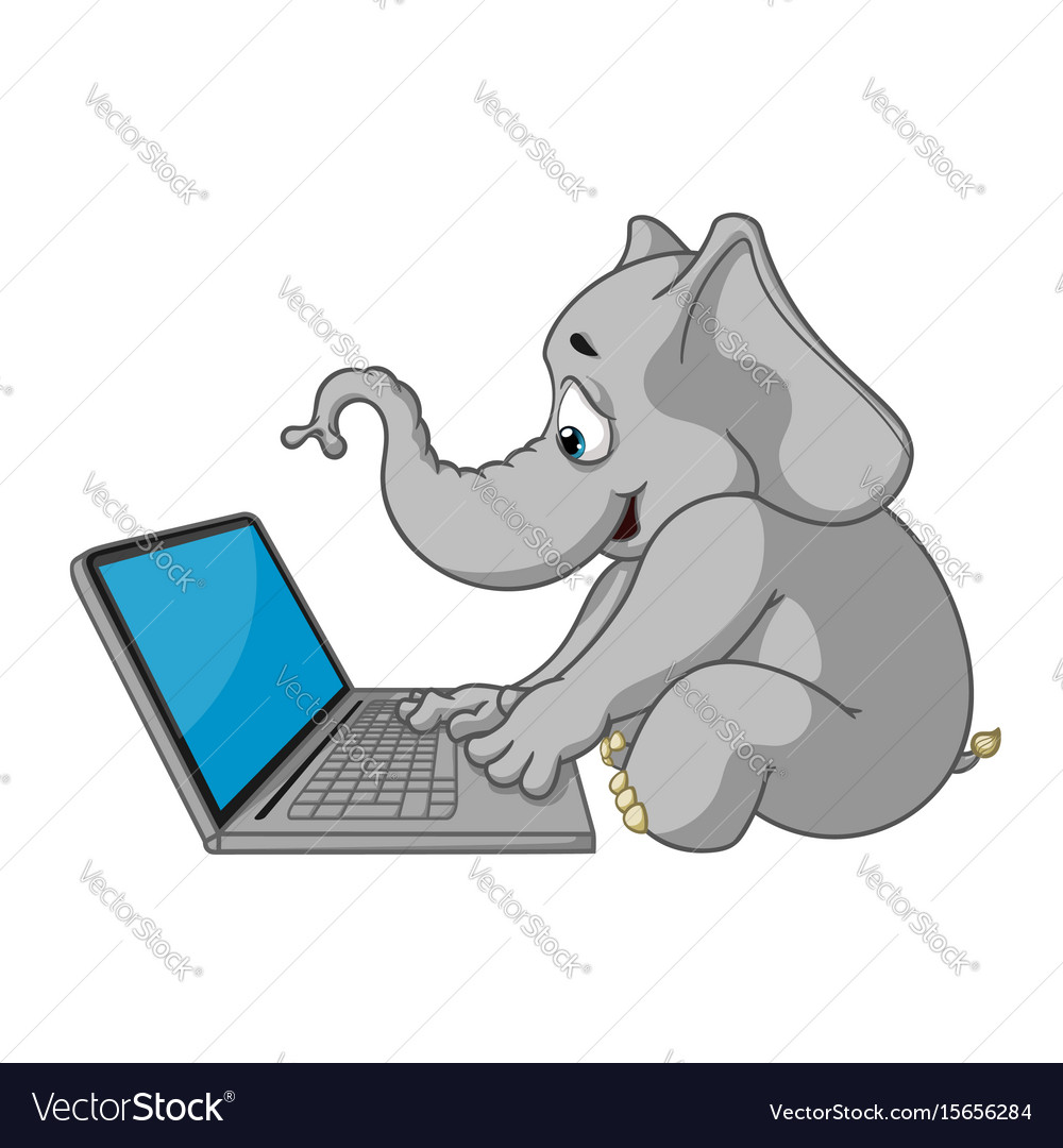 Sits at the computer work on internet
