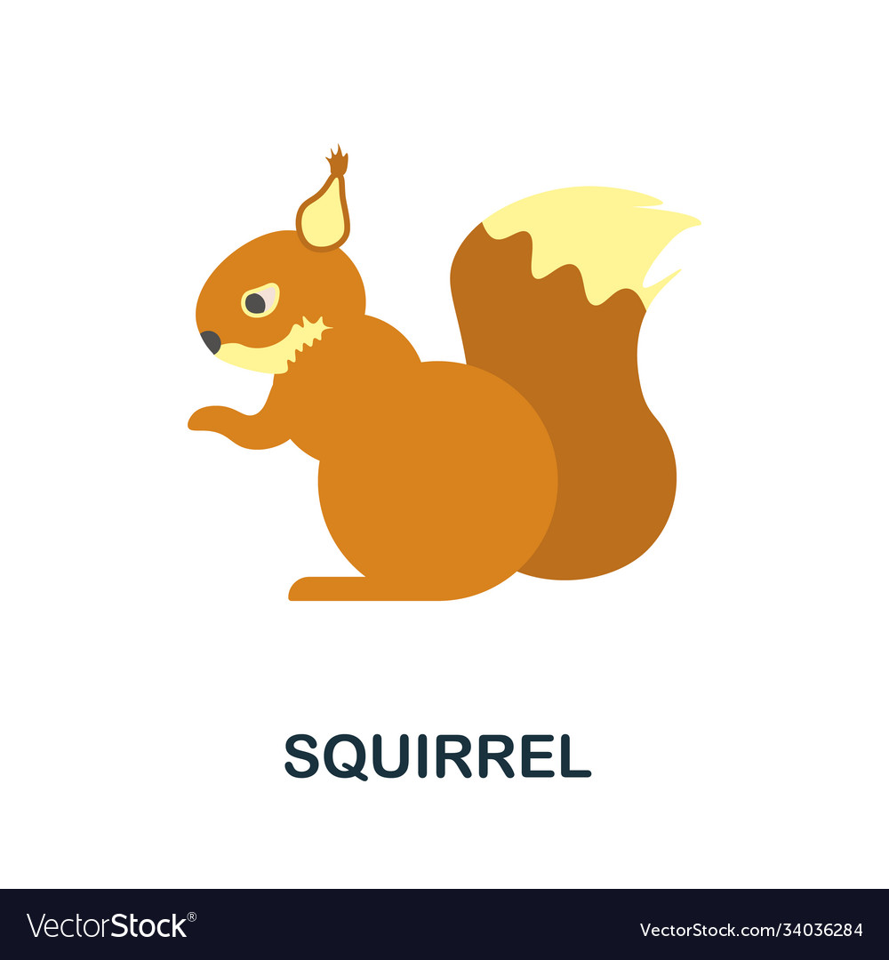 Squirrel icon simple element from autumn
