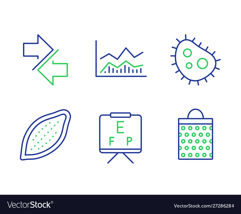Synchronize cocoa nut and vision board icons set vector image Synchronize cocoa nut and vision board icons set