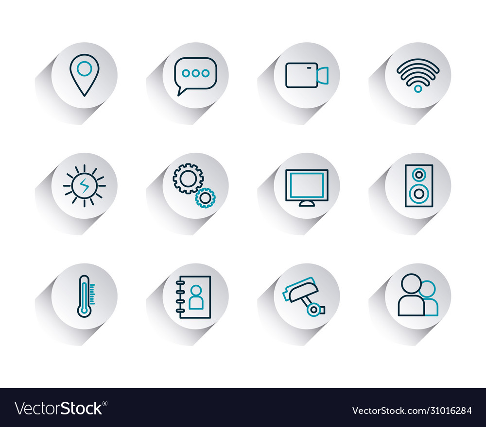 Wifi symbol and smartphone app buttons icon set