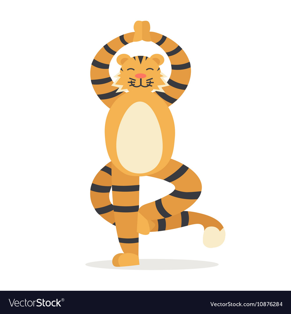 Yoga Tier Tiger süße Tigris tut Asana